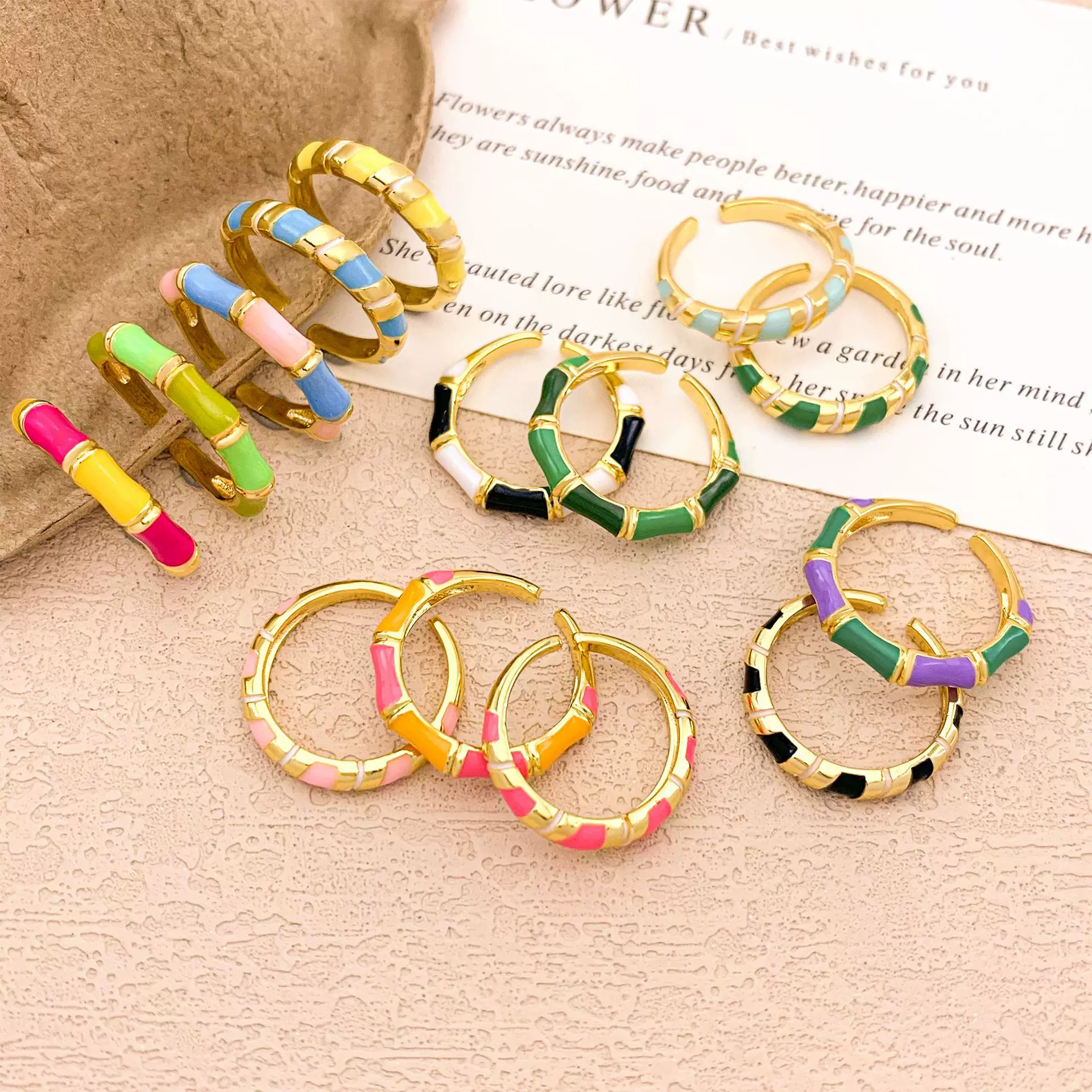 戒指2025新款珐琅彩戒指女不掉色食指环多巴胺小众高级感戒指配饰