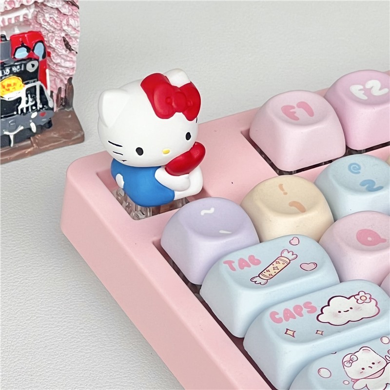 新しい KT ハローキティ高品質樹脂肥厚キーボードステッカーかわいい漫画高価値メカニカルキーボードキャップキーキャップ|undefined