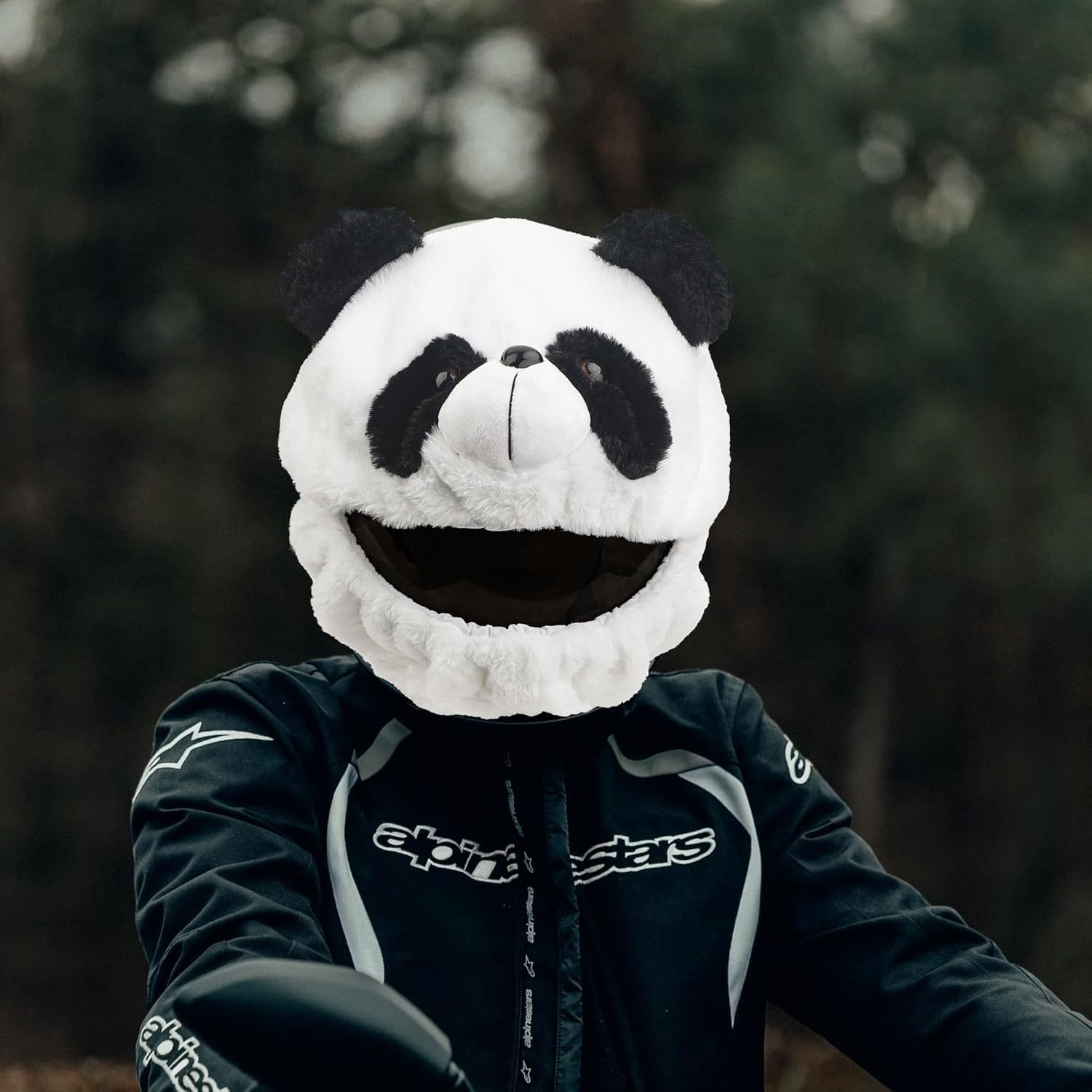 Motorcycle Decoration Helmet Cover Personality Mask Big Eye Cartoon Doll