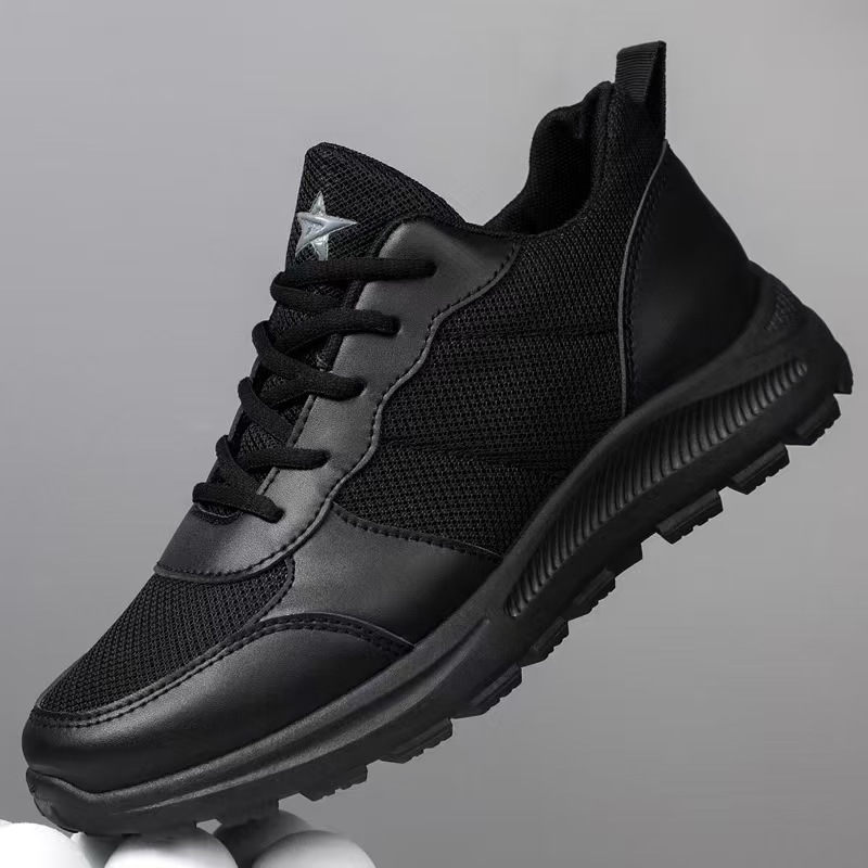 남성 신발 새로운 두꺼운 밑창 메쉬 편안하고 통기성이 뛰어난 운동화 한국어 버전 블랙 크로스 보더 도매 남성용 캐주얼 운동화