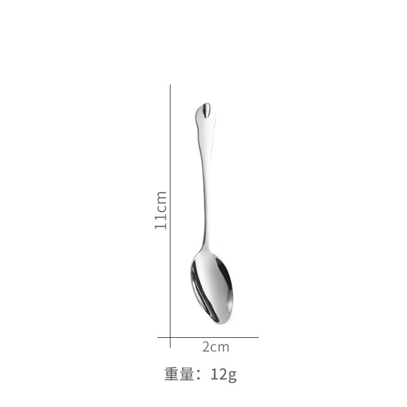 ステンレススプーンホテル用品西食器水滴ハンドル家庭用丸いスプーンコーヒー攪拌スプーンにロゴを付けることができる|undefined
