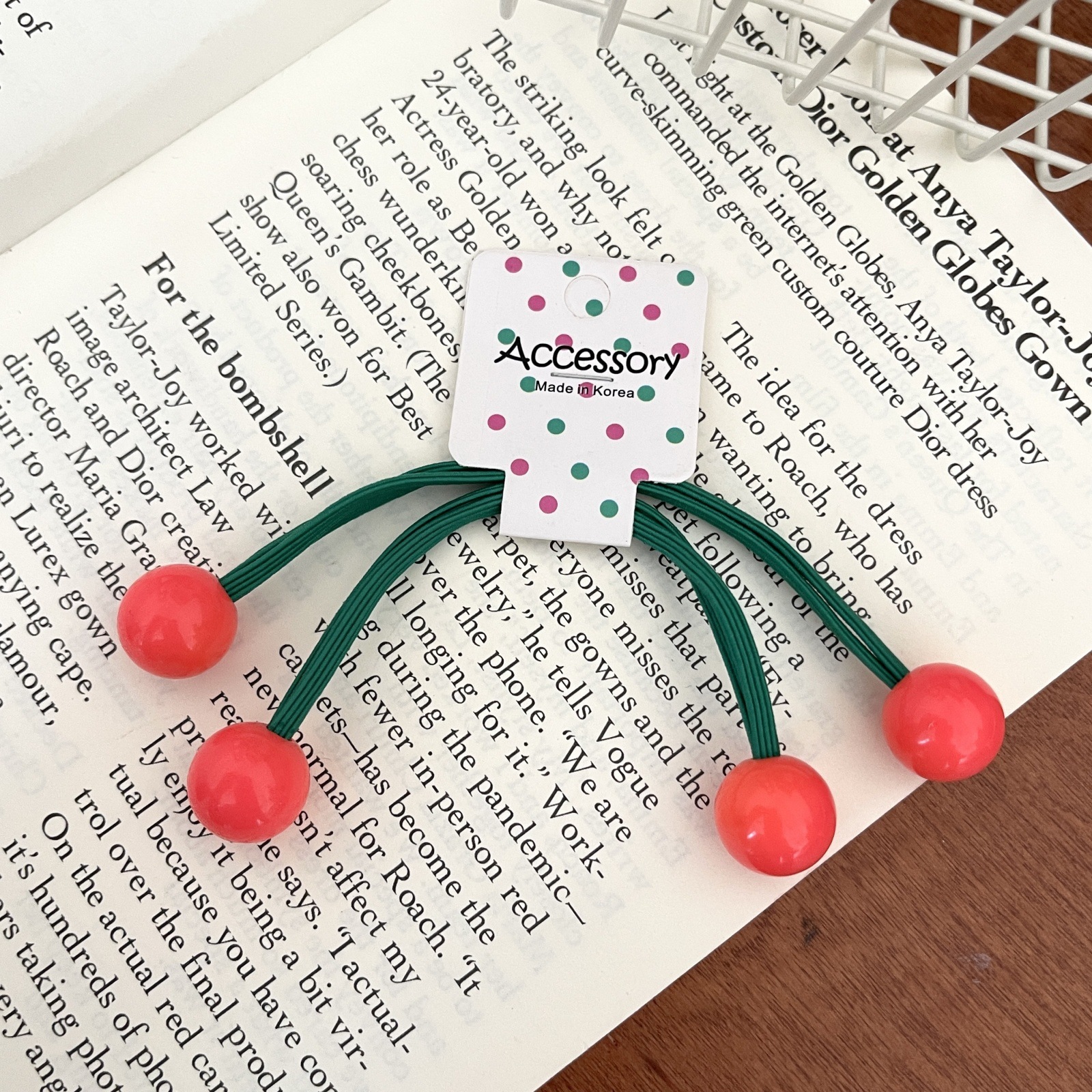 47#주황색 볼 고무밴드 2개