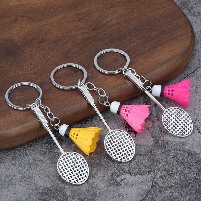 Factory direct new badminton tennis key chain key bag pendant sports souvenir key chain