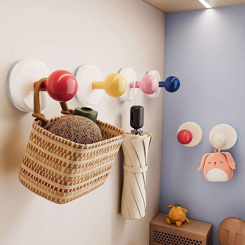 Dopamine Suction Cup Hook for Hanging Clothes Behind Bathroom Door, Towel Rack for Bathroom, Strong Load-Bearing, Traceless Adhesive for Kitchen