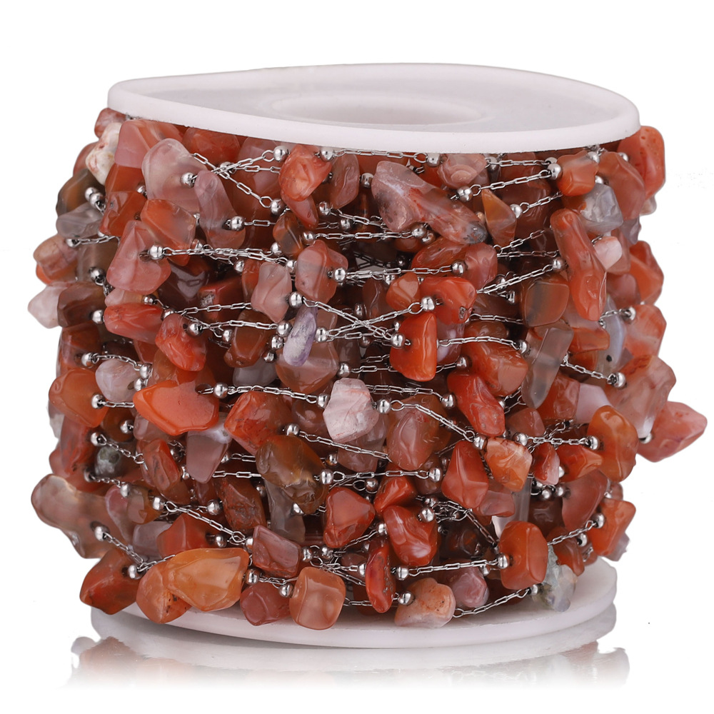 Acero inoxidable cabeza de piedra de color clip de cadena de cuentas DIY collar pulsera Cadena de joyería hecha a mano cadena accesorios de joyería