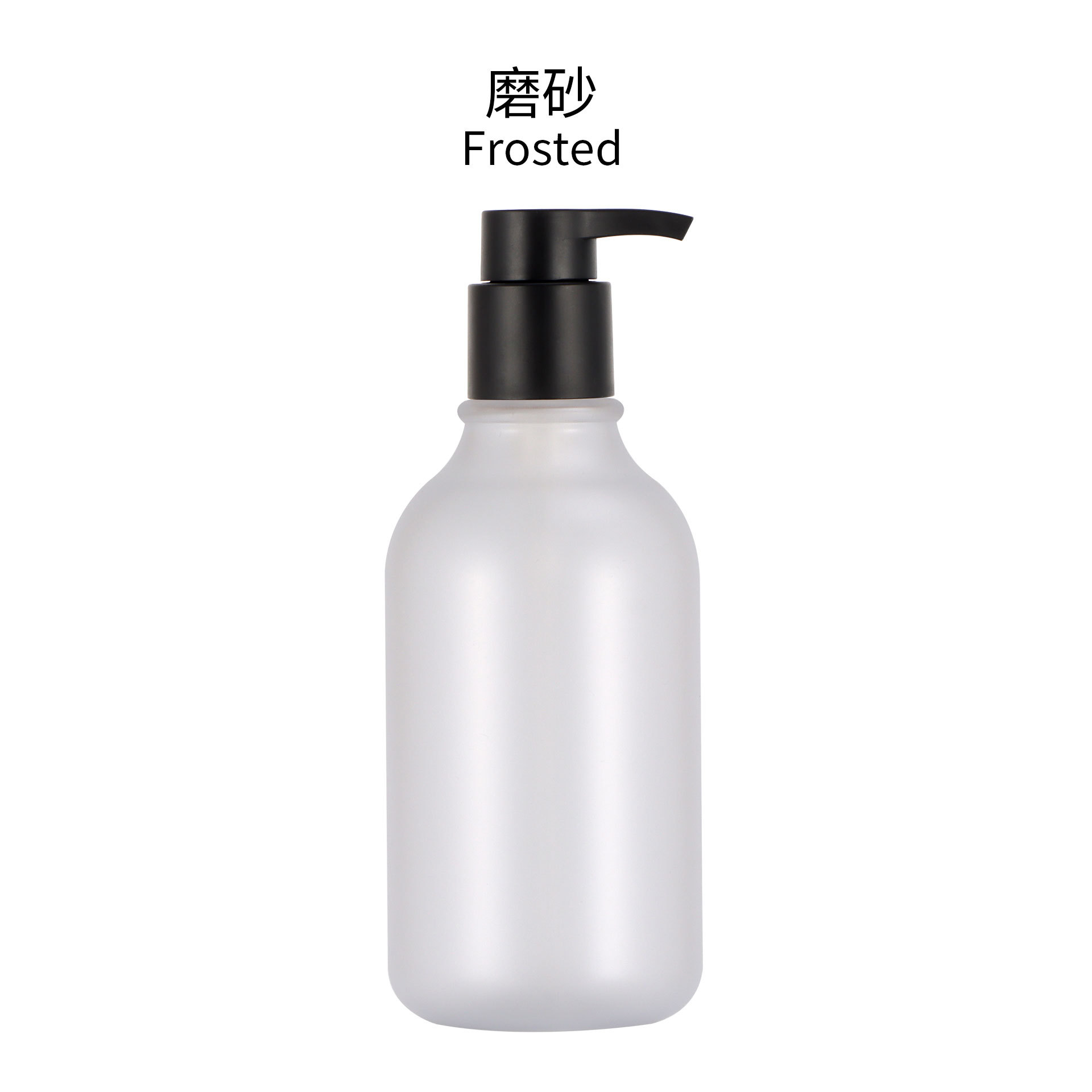 En stock Botella de champú PET de plástico esmerilado negro de 500ML Botella de loción Botella de gel de ducha cosmética Botella secundaria