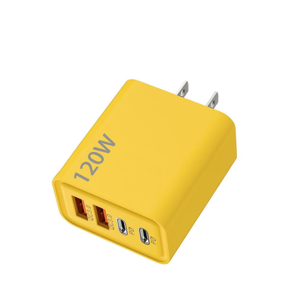 120W Dual PD + Dual USB Cargador multipuerto adecuado para Huawei Apple teléfono móvil estándar europeo EE.UU. cabeza de carga multipuerto