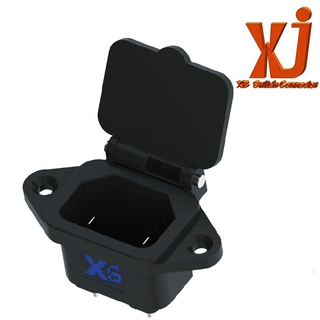新能源AC插座品字型2P大电流1  电动车充电AC插口带耳朵2芯