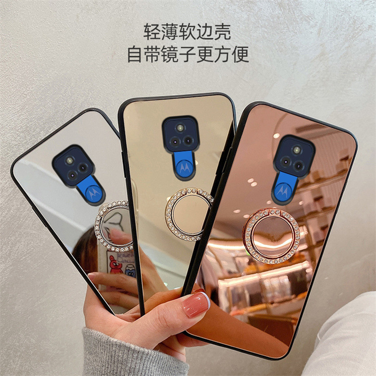 For G Stylus 5G Phone Case LG Stylo 6 Glass Mirror Makeup Finger Ring Bracket Protective Cover