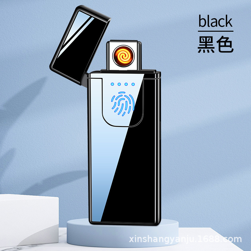 新型充電プラスチックUSB指紋タッチ感応電子ライター小型で便利なシガレットライターはロゴを作ることができる|undefined