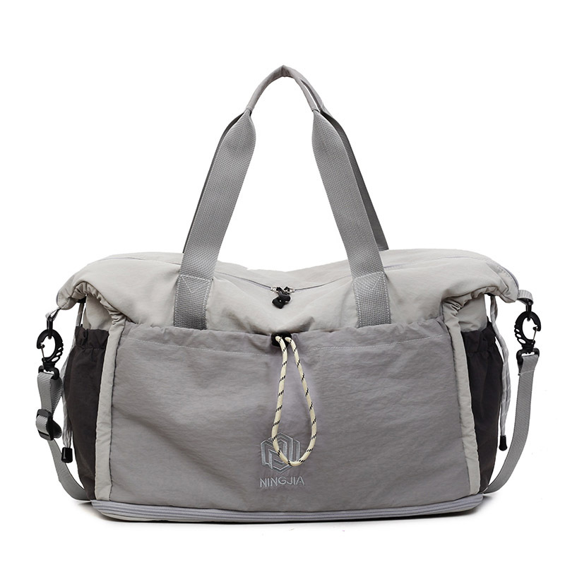 Bolsa de viaje corto, bolsa de fitness ligera transpirable para mujeres, separación seca y húmeda, movimiento de gran capacidad, mochila de hombro.