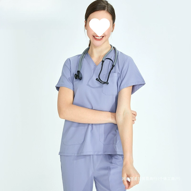 Быстросохнущая эластичная хирургическая одежда с короткими рукавами для мужчин и женщин в операционной, врачи и медсестры, хирургическая одежда, одежда для чистки полости рта.