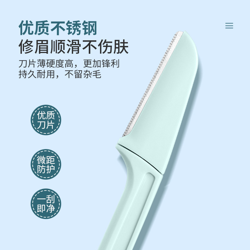 Cuchillo de cejas Bai Beini Cuchillo de cejas Tres juegos Cuchillo de afeitar Cuchillo de cejas plegable Cuchillo de cejas para damas Herramientas de belleza Cuchillo de cejas