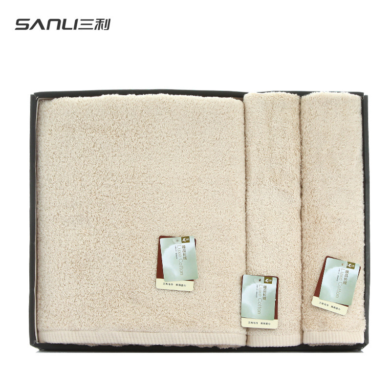 【三件套】三利毛巾長絨棉純棉面巾浴巾三件套禮盒裝禮品團購
