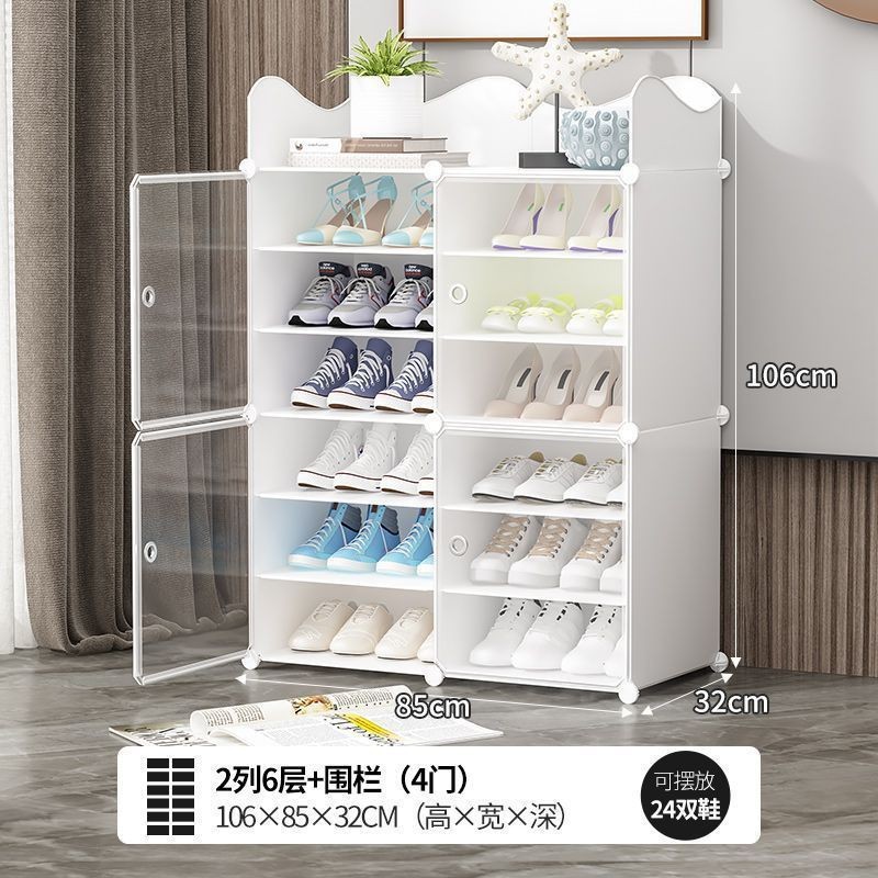 Estante de zapatos simple puerta doméstica multicapa de almacenamiento a prueba de polvo interior nuevo tipo 2026 alquiler transparente gabinete de zapatos de plástico