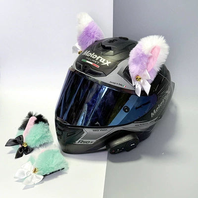 Motosiklet dəbilqələri — Decoration Cat Ear Bell Bow