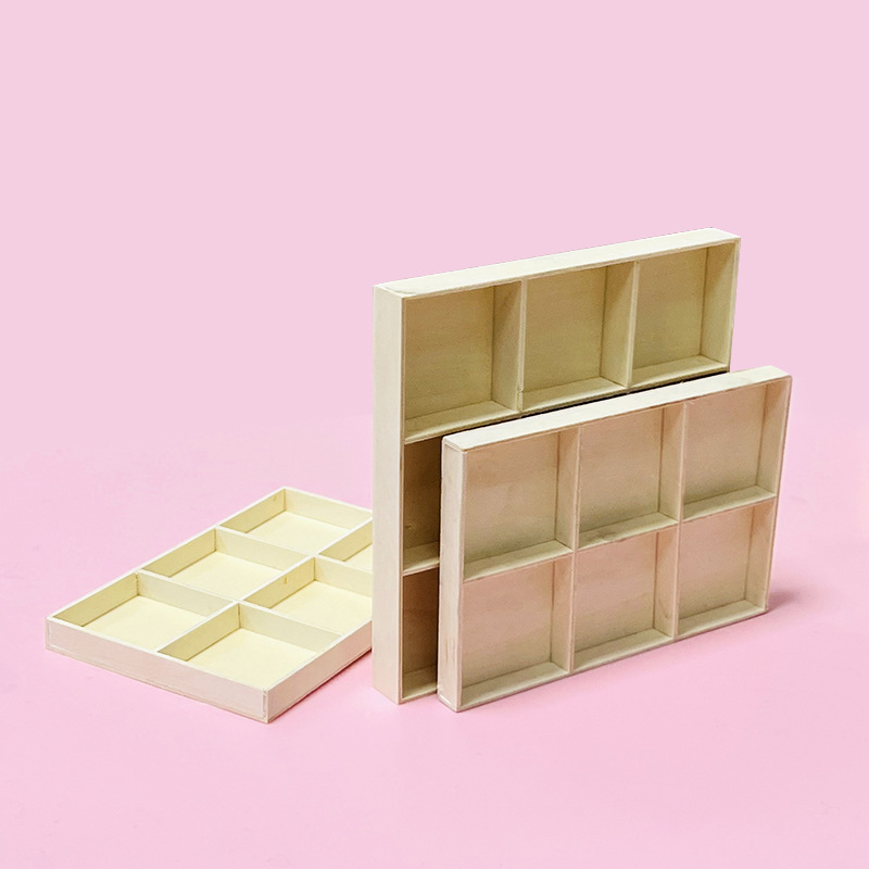 Dibujos animados decoración creativa pequeña caja de madera vintage artesanía decoración de madera escritorio cosméticos joyería caja de almacenamiento al por mayor