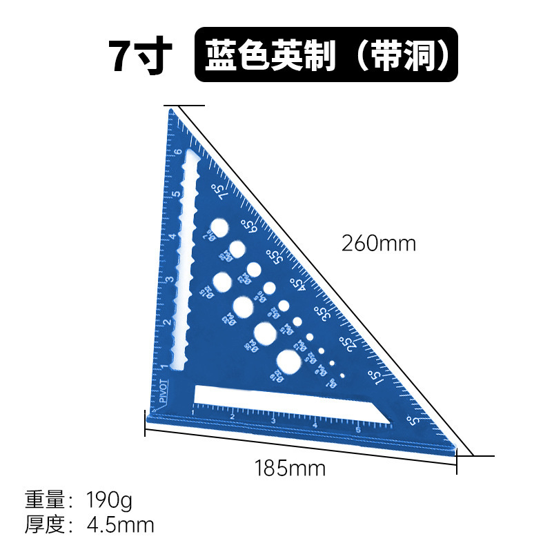 メートル法とインチ 4 インチ 7inch 12inch 多機能厚みのあるアルミニウム プロファイル 45 度角度定規 30cm アルミニウム合金三角定規|undefined