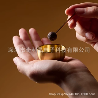 新款爆款迷你颂钵香气钵解压佛音疗自愈疗愈静心梵音冥想火山岩棒
