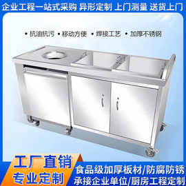 商用收残台食堂餐厅残食桌厨房泔水回收车食物收集台不锈钢收残车