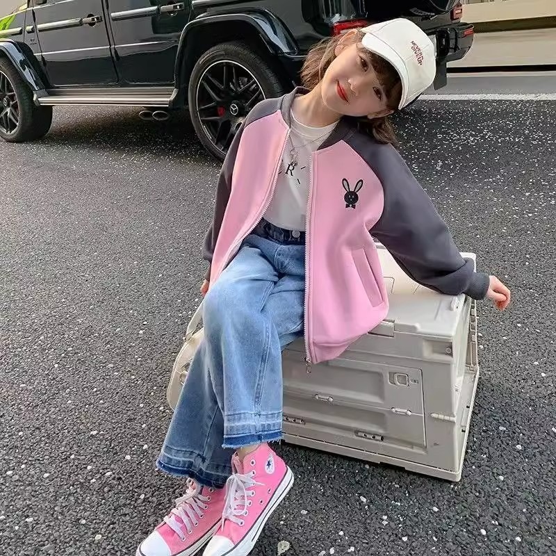女童时尚外套春秋2025新款韩版洋气儿童秋装棒球服夹克小女孩上衣|undefined