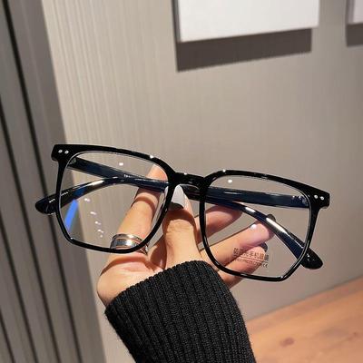 Pingguang glasses Black box personality Degrees face without makeup Plain glasses glasses frame Can be equipped with myopia