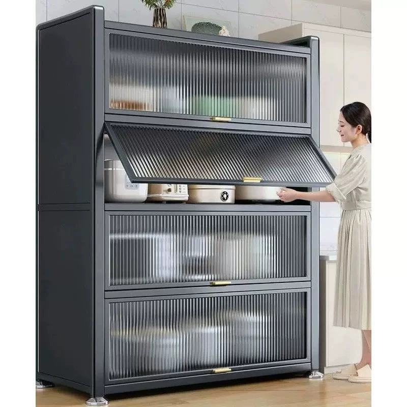 Многофункциональный шкаф для хранения, кухонная полка для хранения, бытовой откидной шкаф, буфет, напольный многослойный бытовой шкаф для хранения