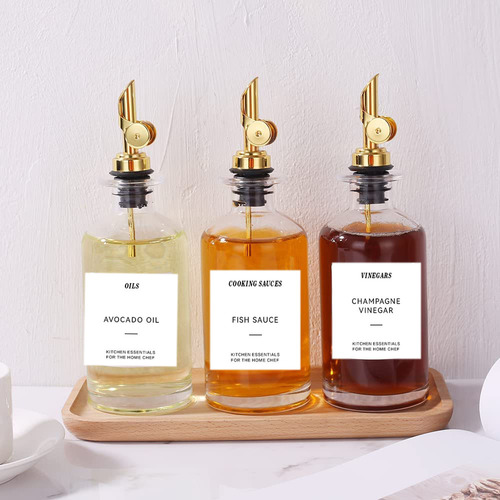 Wholesale Amazon Coffee Syrup Labels Waterproof Removable Kitchen Condiment Olive Oil Bottle Self-Adhesive Labels