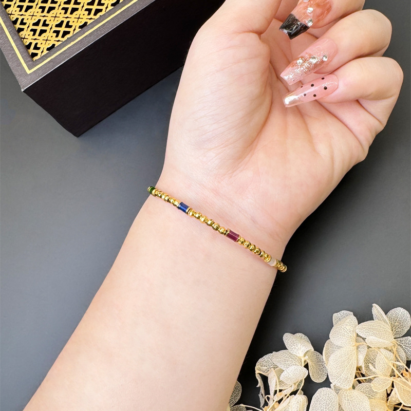Brazalete de cuentas de color de oro de arena de Vietnam puede ajustar la personalidad de nicho universal de alta calidad no se desvanece el suministro de joyas