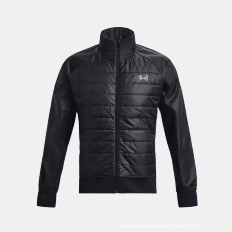 Cross-border, same style, new winter lightweight down jacket for men, featuring a stand-up collar, warm patchwork design, and reflective elements for a sporty look