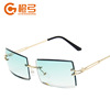 Trend square brand sunglasses, glasses, European style, gradient