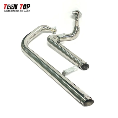 Motorcycle Exhaust Pipe Modified Yamaha Xv125 Xv250 Retro Stainless Steel Exhaust Pipe Silencer (Exhaust manifold) - stainless-steel-primary-complete-exhaust