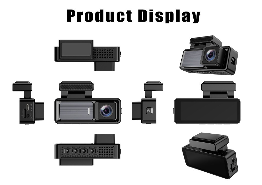 Cross-Border Hot-Selling 4K Dash Cam with Dual Front and Rear Recording, 3.2inch Wifi Mobile Phone Connectivity, and Gps Car Recorder