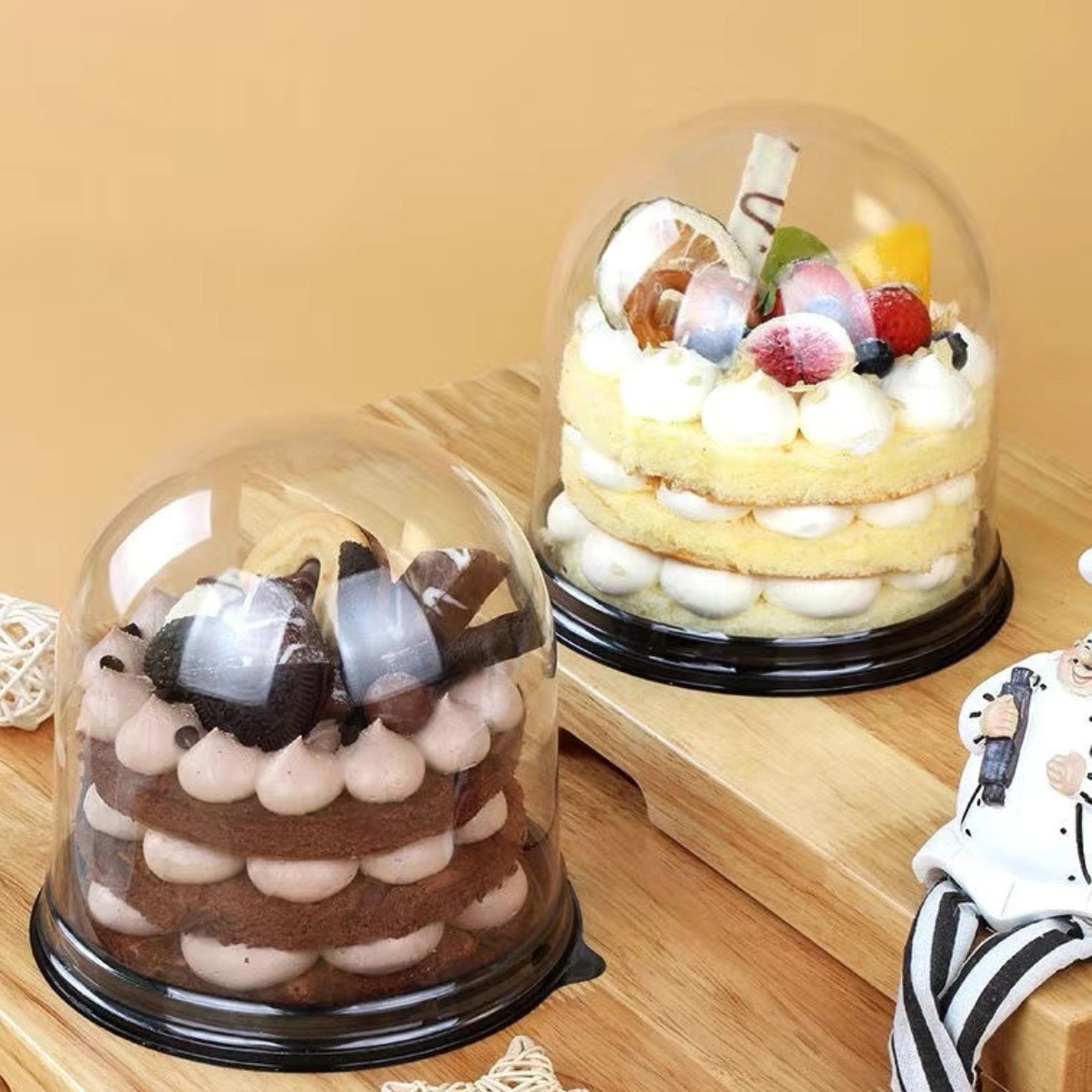 透明六一儿童节卡通千层蛋糕包装盒烘焙西点波奇水晶球慕斯蛋糕盒