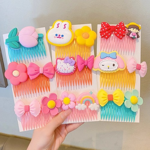 Broken hair artifact girl's hair comb hairpin hair accessories bangs hairpin cartoon headdress little girl cute baby hairband