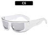 Silver sunglasses hip-hop style, square glasses solar-powered, 2 carat, punk style, European style