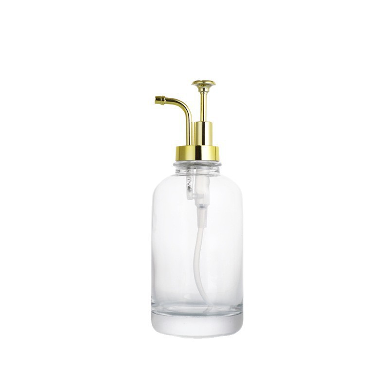 Botella de desinfectante para manos Botella de vidrio acondicionador de cabello champú de hotel Botella transparente de presión doméstica botella dividida de gel de baño image 6