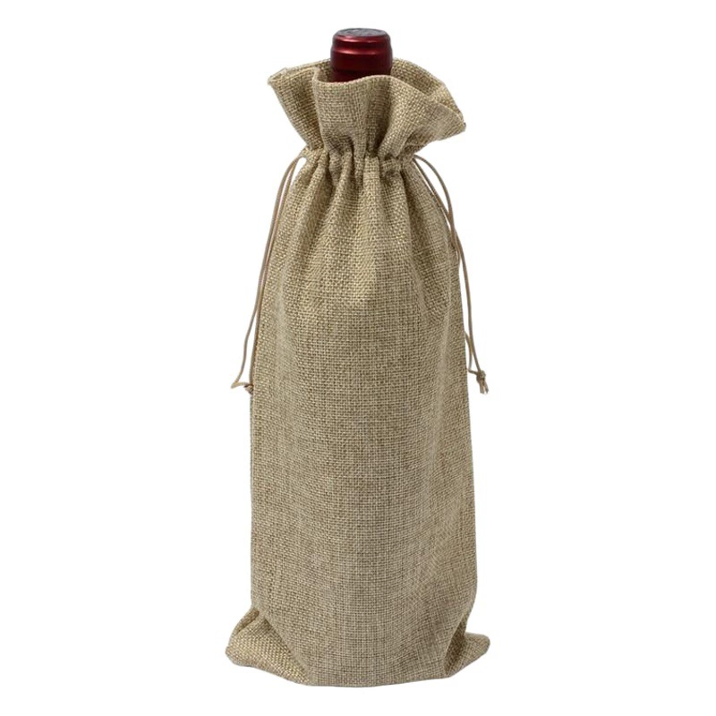 Мешок для вина из ткани, для слепого дегустации, 15*35 см, на шнурке, пылезащитный, из имитации льна, подарочный мешок для хранения винных бутылок