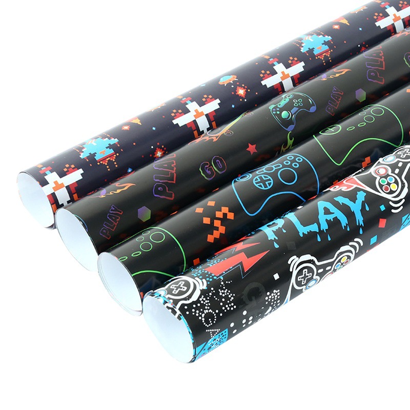 Papel de regalo de dibujos animados para consolas de videojuegos, el más vendido de Amazon, regalo de cumpleaños, papel de regalo hecho a mano, papel de regalo de dibujos animados.