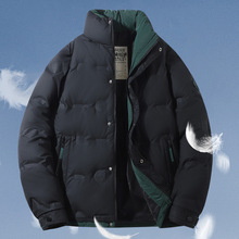 羽绒服男短款潮牌工装加厚保暖立领宽松时尚流行白鸭绒可二开上衣