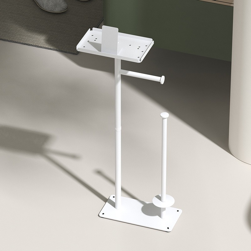 Baño multifuncional vertical toallas de papel inodoro piso de almacenamiento de teléfonos móviles estante de papel higiénico enrollado doméstico almacenamiento image 5