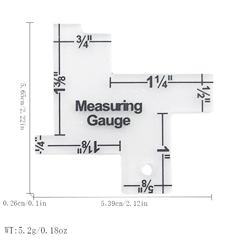 Medidor de espesor de aluminio herramienta de remiendo hecho a mano aleación de aluminio regla medidor de espesor de Keling yalic