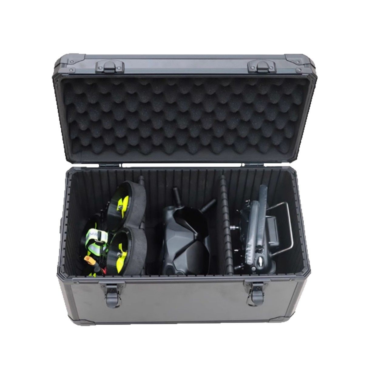 En stock al por menor gran aleación de aluminio Caja de Herramientas máquina de cruce de almacenamiento caja de aluminio instrumento equipo modelo avión caja de embalaje