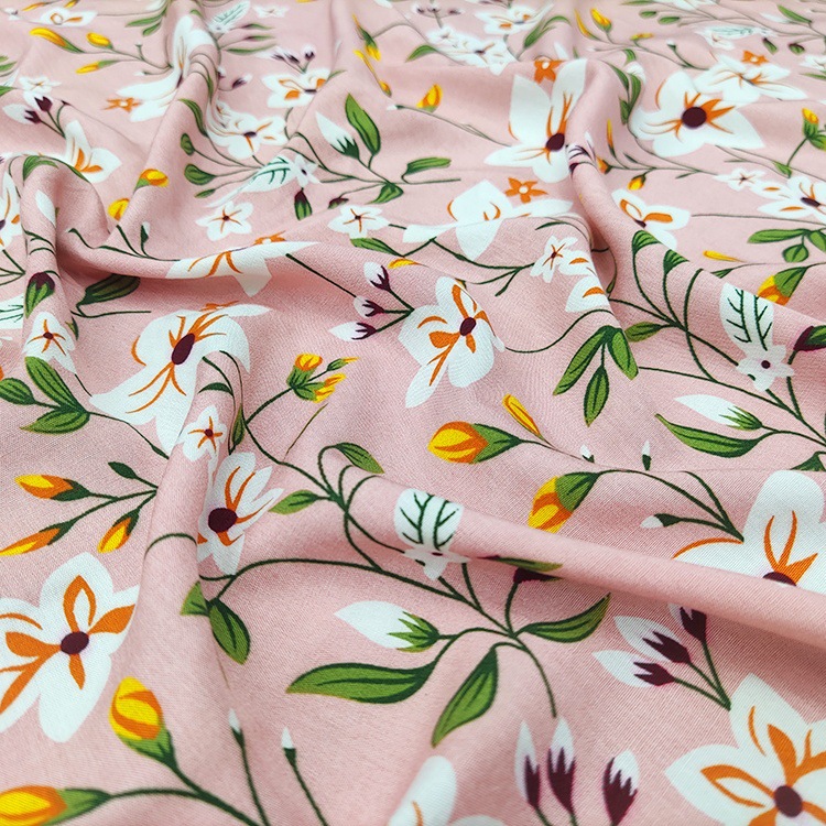 Moda transpirable cortes de impresión de rayon viscose tela vestido camisa