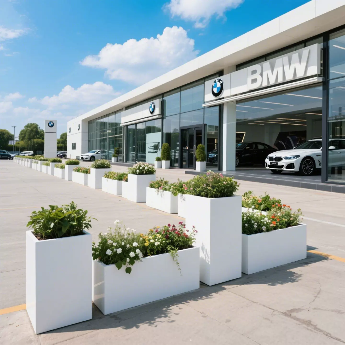 户外铁艺花箱市政花槽商业街组合花架房地产移动花坛围栏隔断