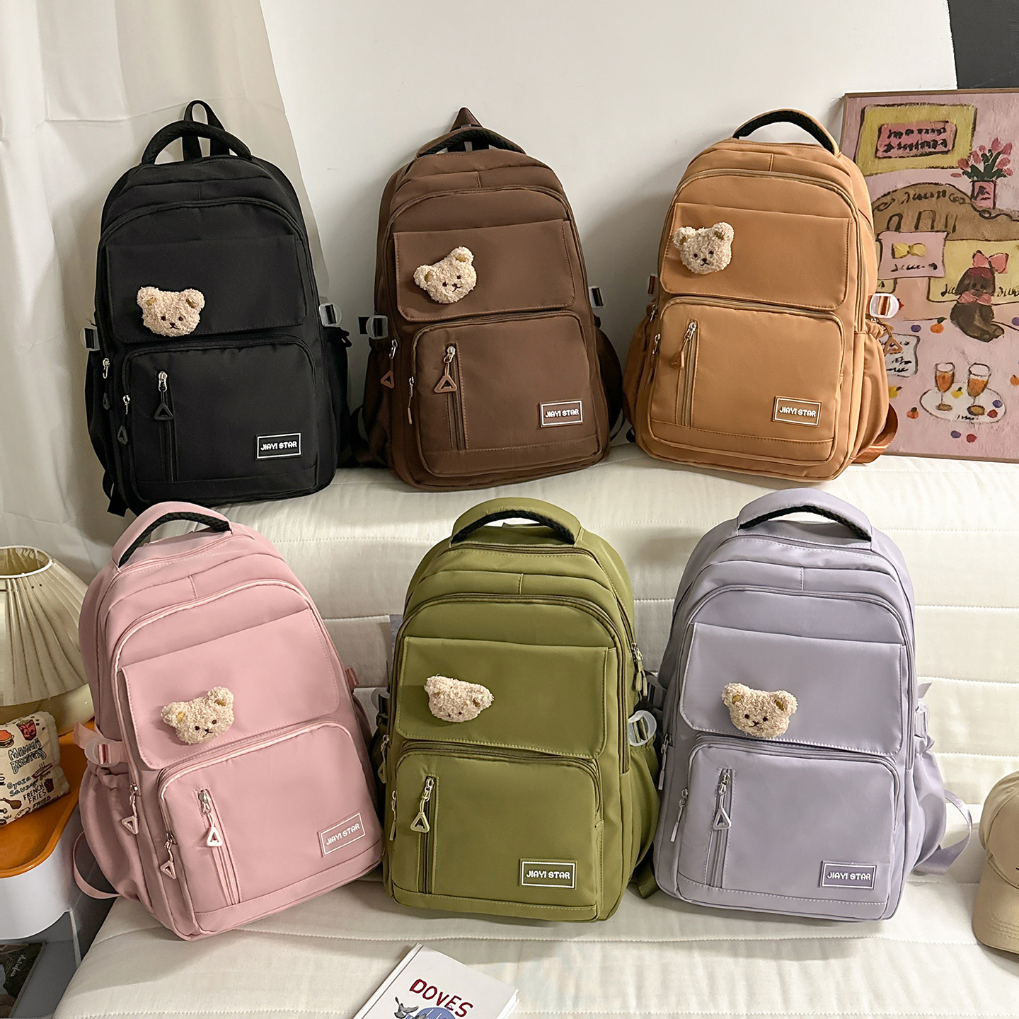 Mochila transfronteriza de gran capacidad para mujeres simple y ligera mochila de alta calidad para estudiantes de secundaria secundaria mochila de viaje ocio