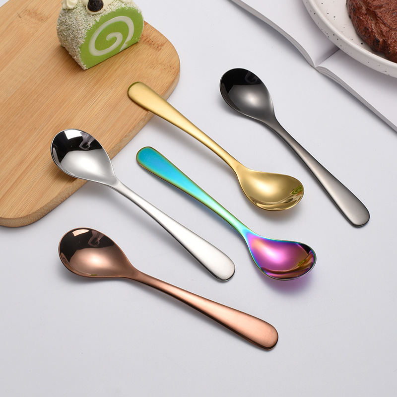304 stainless steel baby eating crooked spoon creative simple soup porridge baby food spoon children's soup spoon