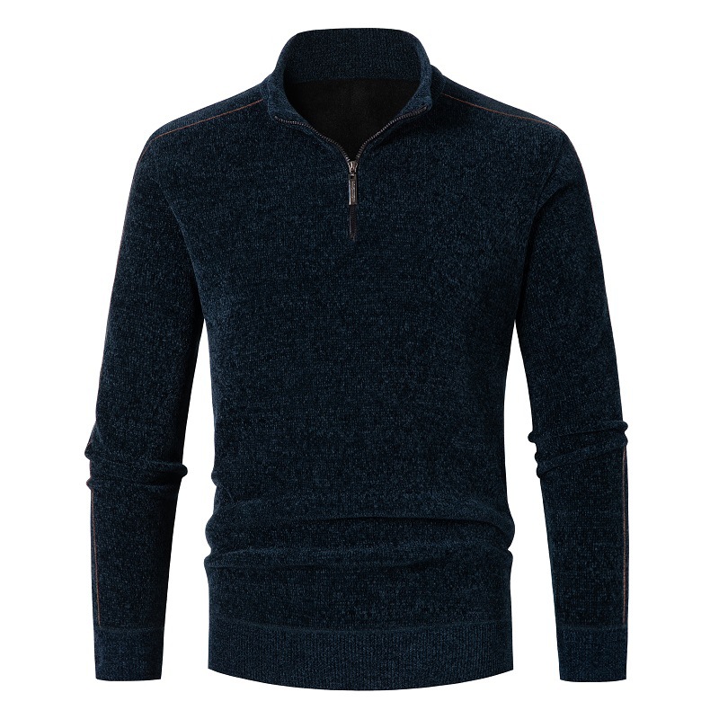 Men's Thickened Chenille Sweater - Black