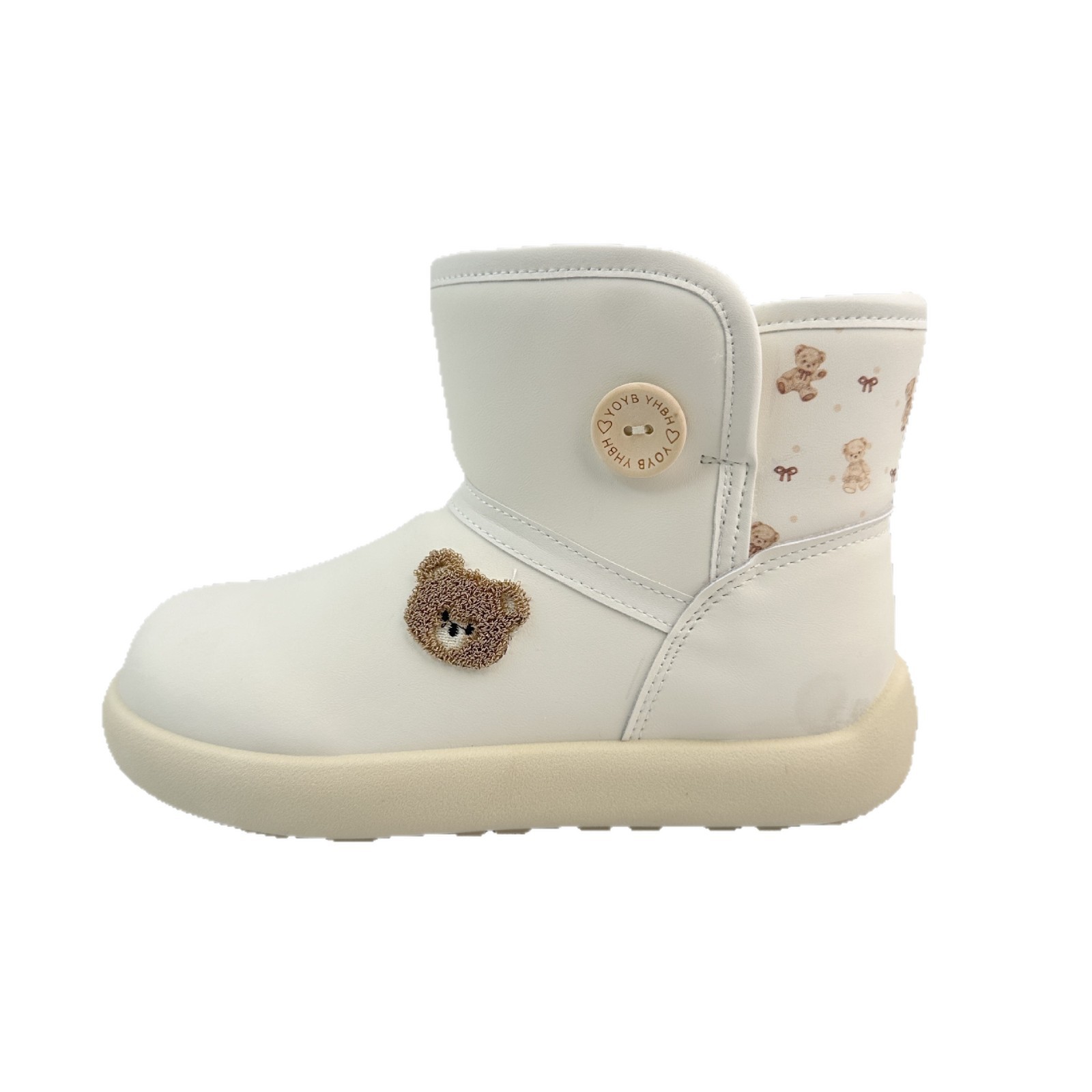 Zapatos de nieve de invierno de larga onda para mujeres 2025 nuevos zapatos de algodón de estilo coreano ligero y cálido con una base plana gruesa