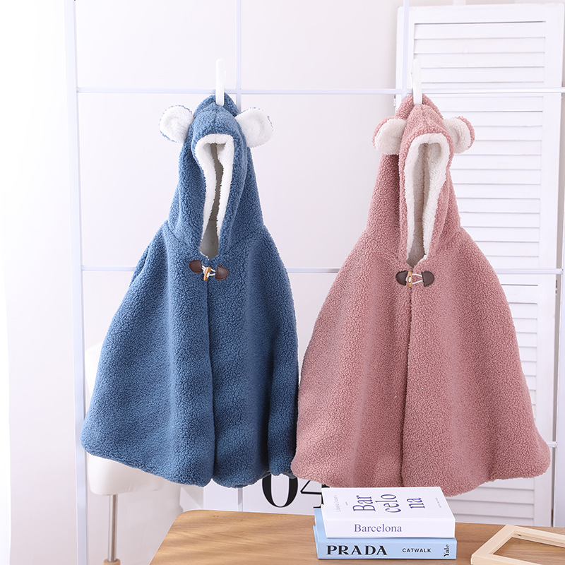 Winter children's hats, cloaks, all-in-one men's treasure, women's treasure, lamb wool, thickened cloak, warm and windproof, children's Korean tide